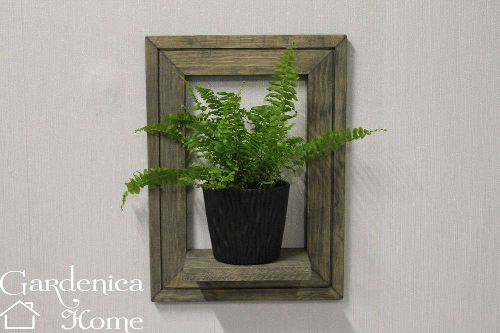 Kwietnik ścienny wiszący drewniany półka dla roślin ramka dekoracyjna