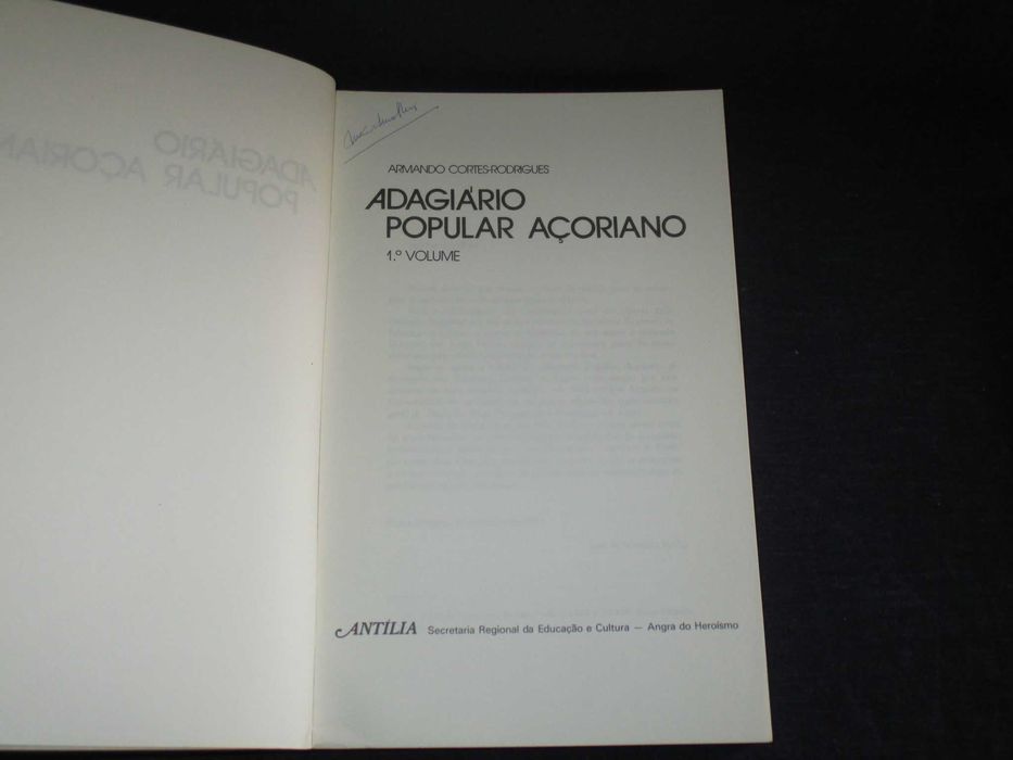 Livro Adagiário Popular Açoriano 2 volumes