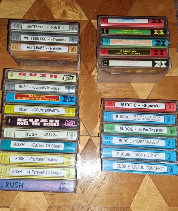 Kasety 143 szt-  Black Sabbath, Ac/dc, Rainbow, Budgie ,Rush