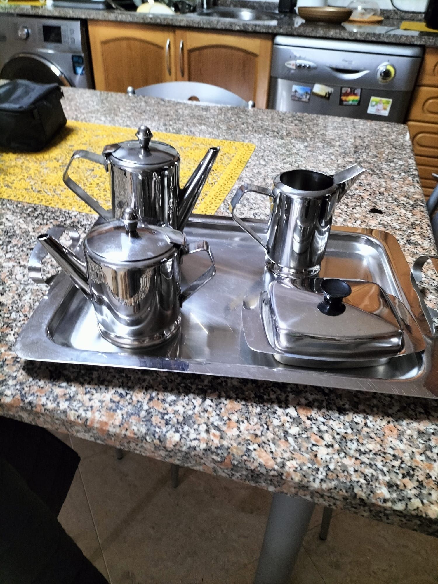 Conjunto em Inox para chá e café vintage