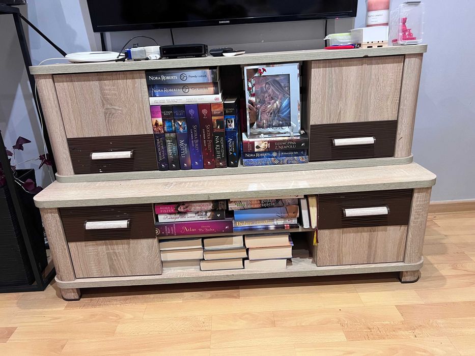 Duży zestaw mebli do salonu Dąb Sonoma