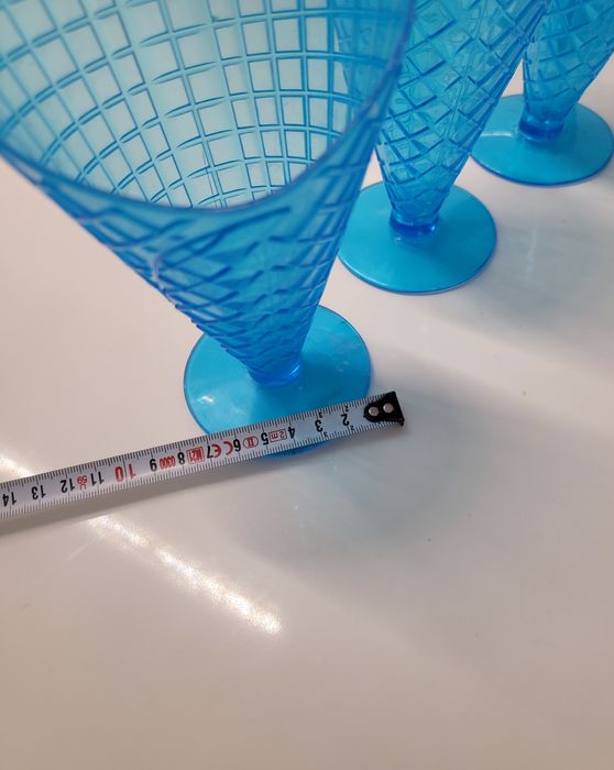 Pucharej wafle niebieski komplet plastyk