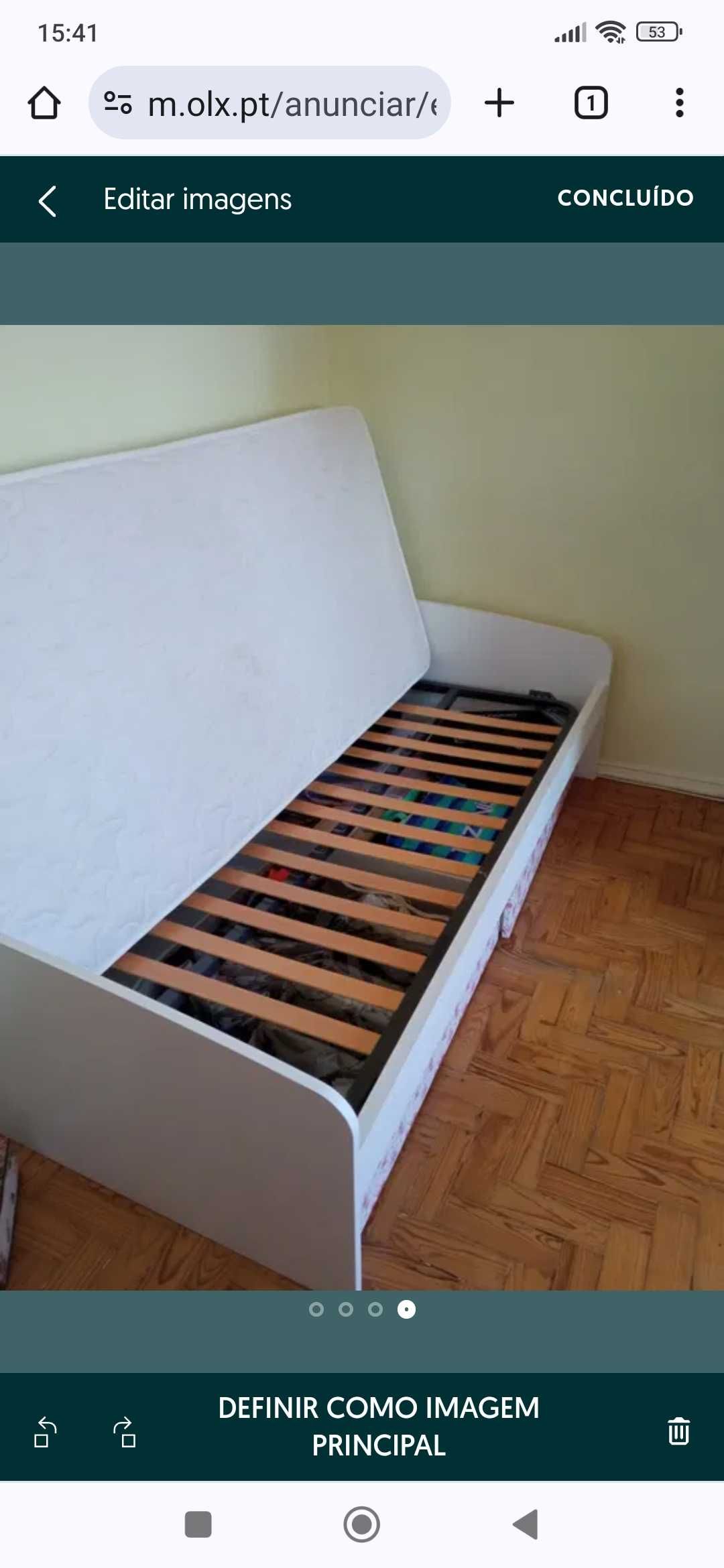 Cama de solteiro e estrado