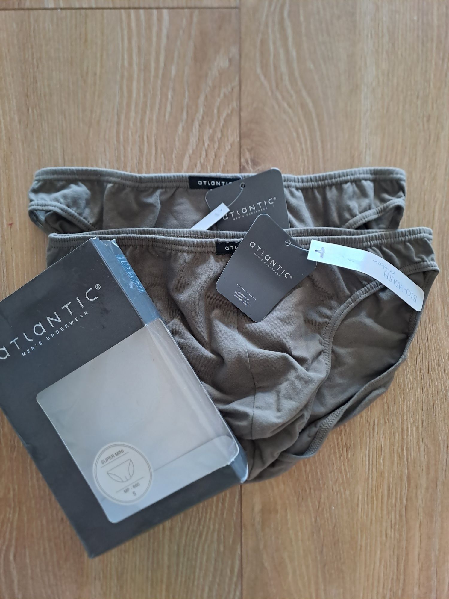 2+1 Slipy męskie Atlantic, rozmiar S, 2PACK, bawełna,  super mini