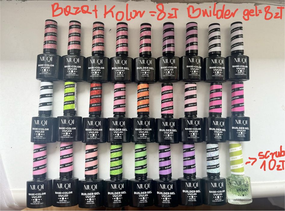 Bazy hybrydowe,kauczukowe topy lakiery kolory primerynowe firmy Niuqi