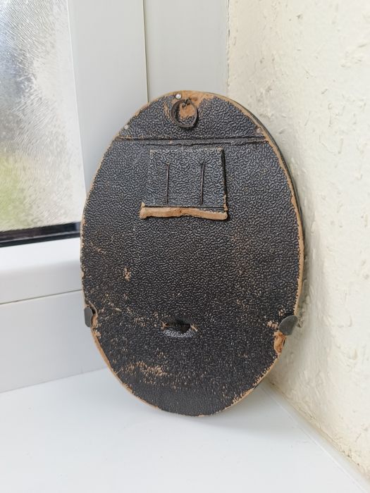 Stara ramka na zdjęcie eliptyczna jajo z szybką ze szkła retro