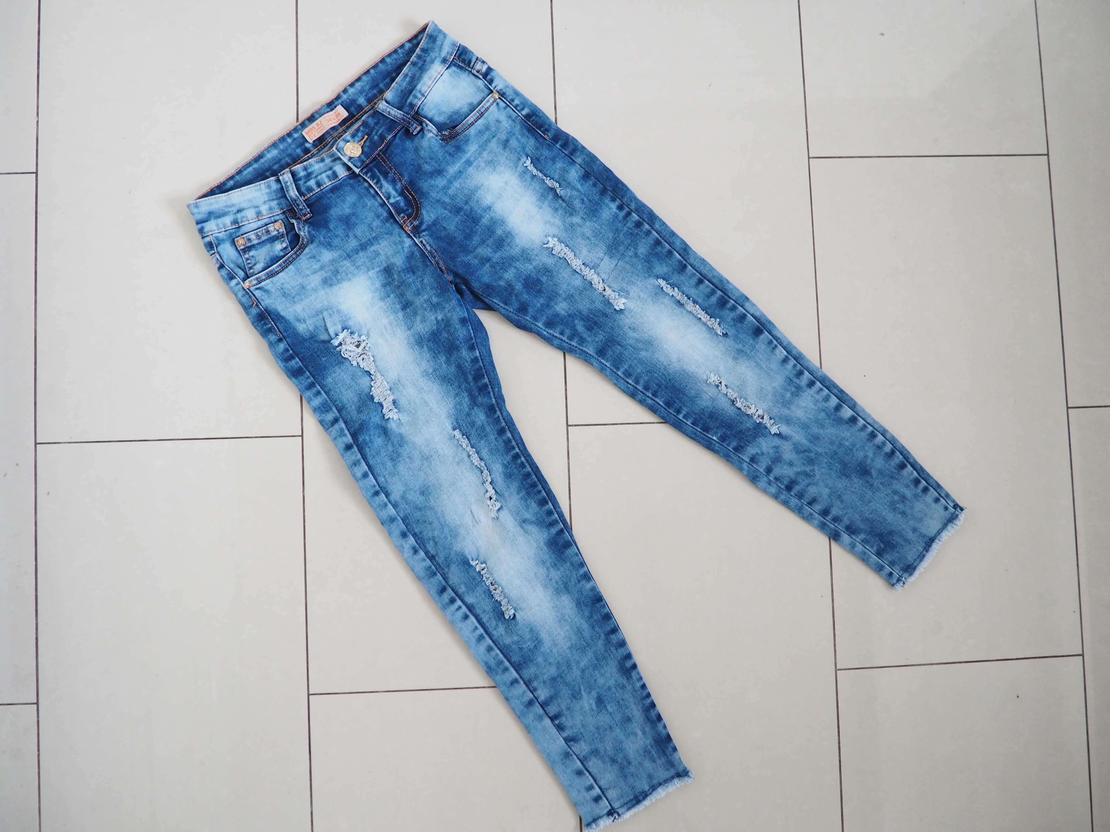 Jeansowe spodnie 7/8 rybaczki jeansy R. 38 (M)