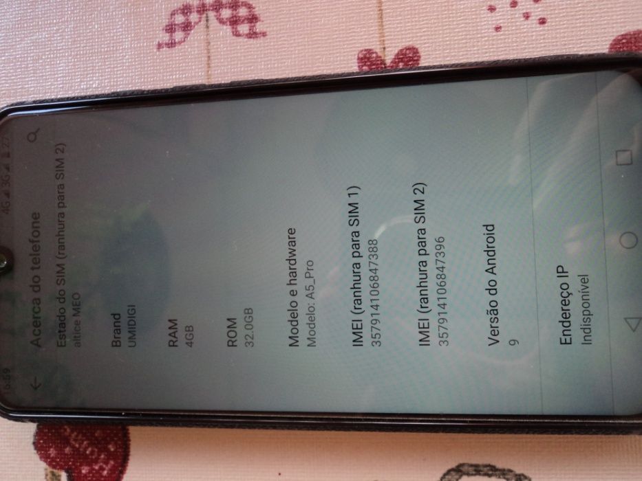 Umidigi A5 Pro 4GB RAM 32ROM + cartao de memoria 64