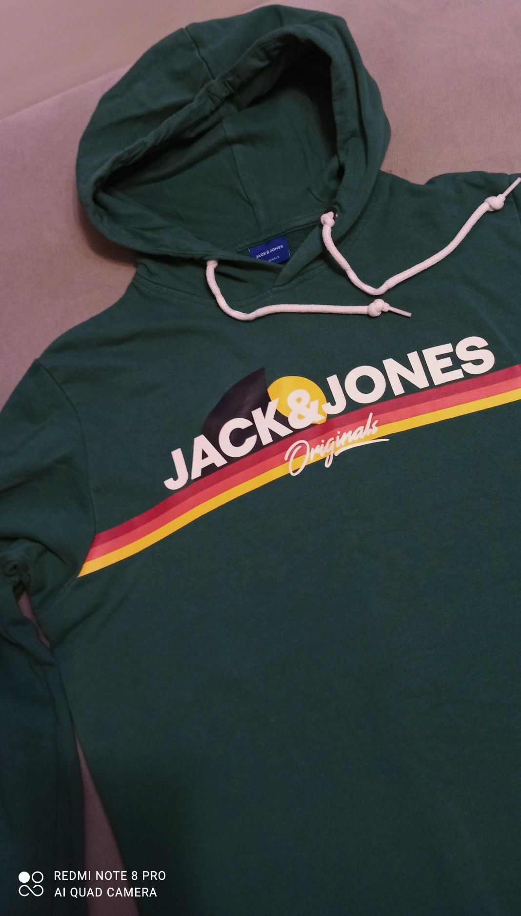 Jack &Jones  zielona bluza z kapturem  rozmiar  M