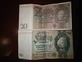 Dwa przedwojenne banknoty niemieckie