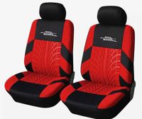 Универсальные трехслойные чехлы на сиденья авто красно-черные