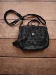 Skull Goth Torba na ramie black bag leather ze skóry skórzana torba
