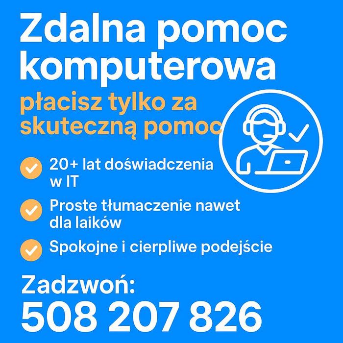 Zdalna pomoc informatyczna – płacisz tylko za skuteczną pomoc!