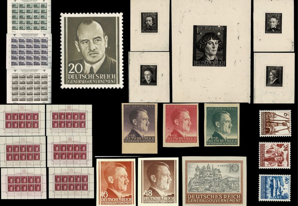 Kolekcja Znaczków GG - Hans Frank - Górale  Próby - Nz  Arkusze ATESTY