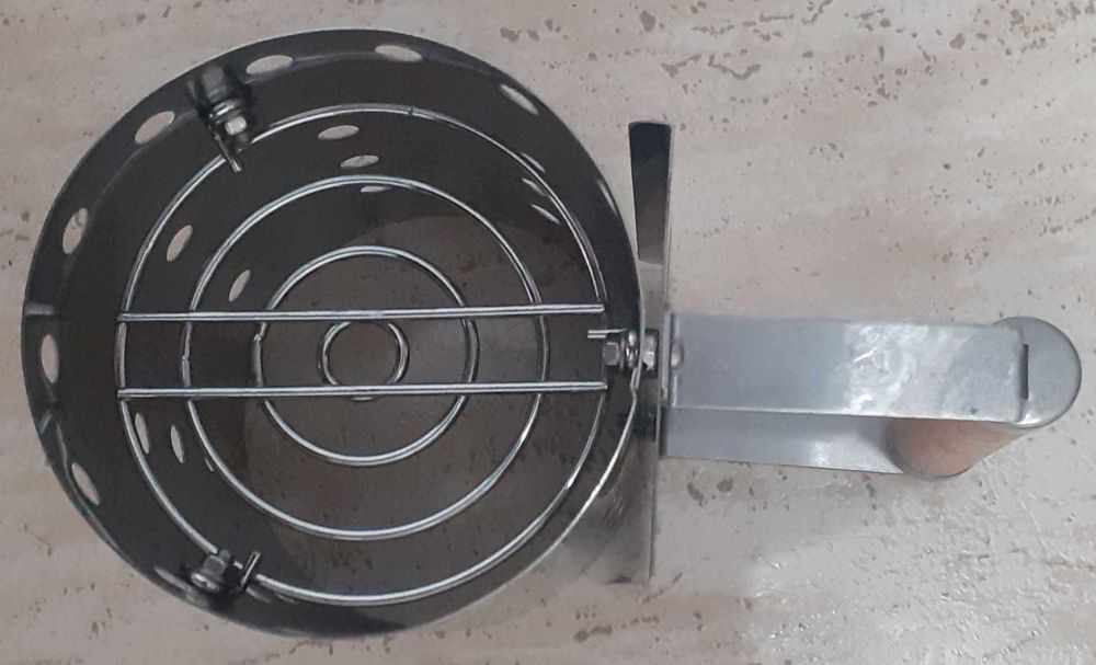 Assador grande em aço inox p/assar castanhas