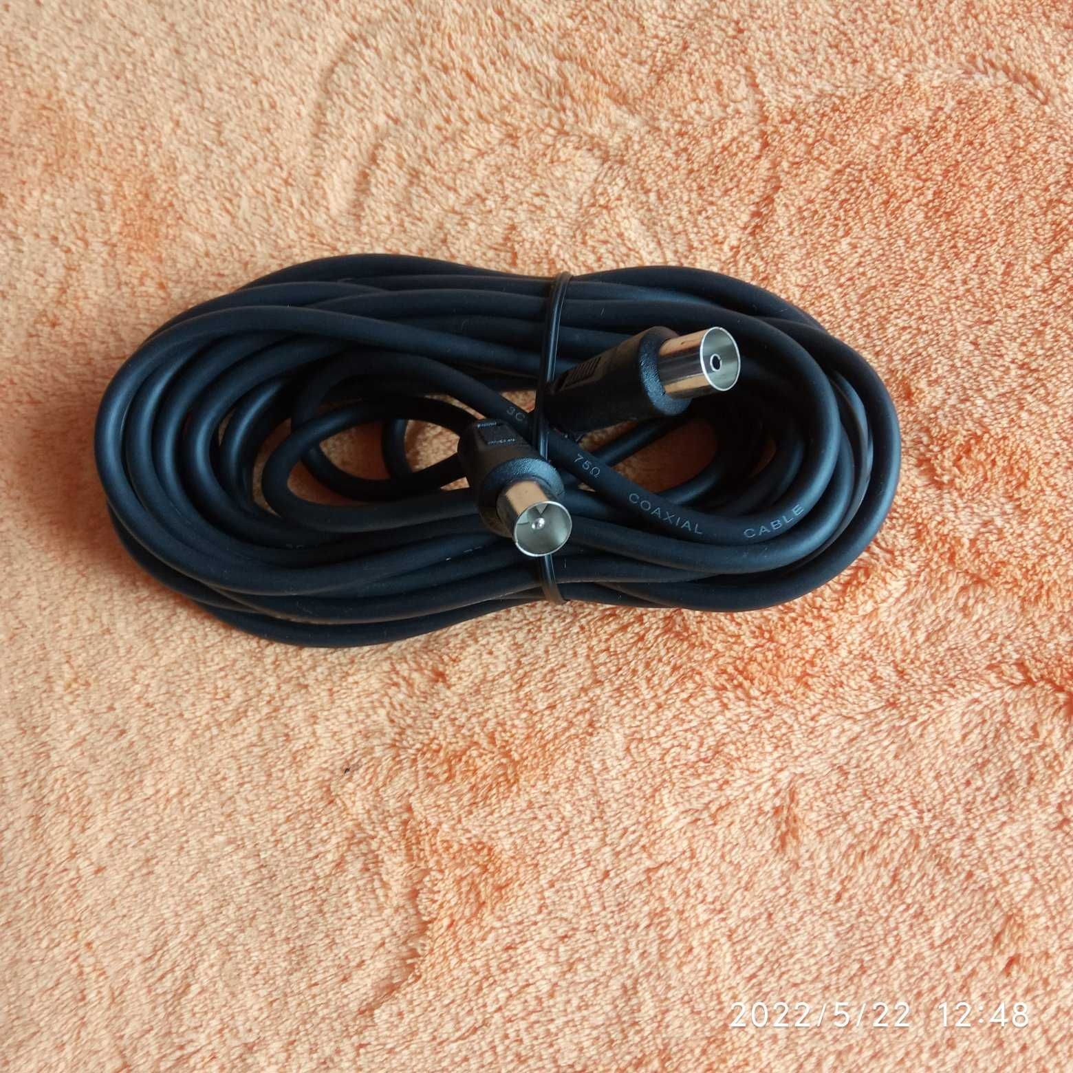 TV-VIDEO kabel przewód złącze wtyk gniazdo IEC nieużywany Długość 5 m
