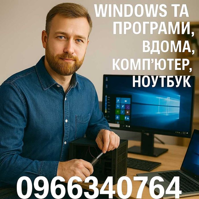 Встановлення Windows. Ноутбуки, комп'ютери. Вечірні години. Вихідні