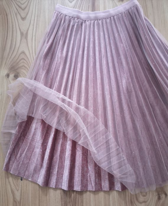 Spódnica plisowana zestaw 3szt r.36/S róż paski sinsay