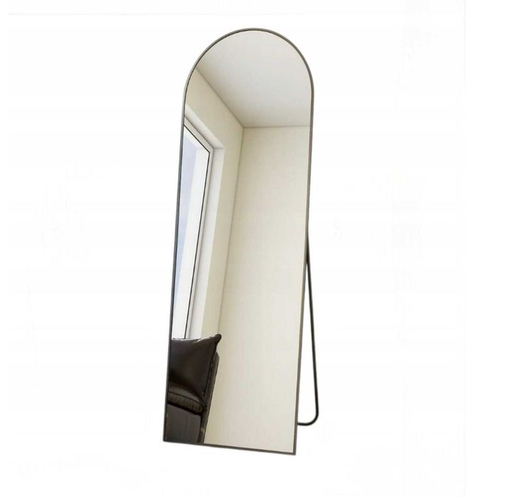 Lustro pełnowymiarowe łukowe 52×161 cm czarna rama