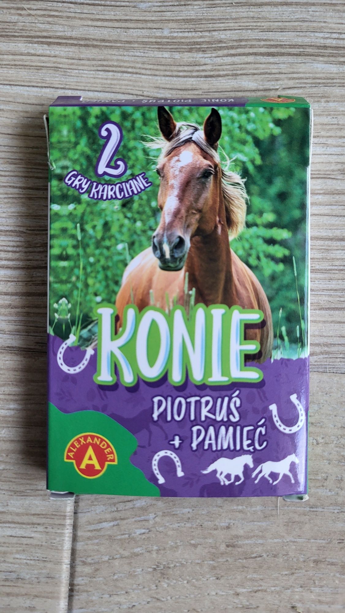 2 gry karciane Piotruś i Pamięć (memo) konie