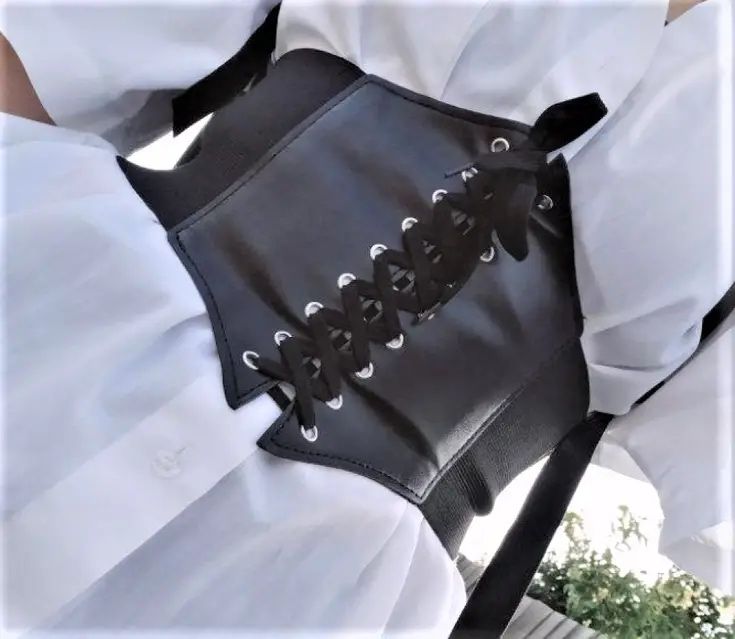 Жіночий пояс корсет чорний