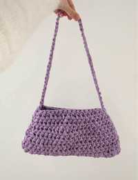 Bolsa violeta de crochê