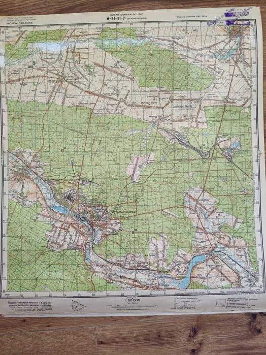 Mapa wojskowa rejon Starachowice 1974