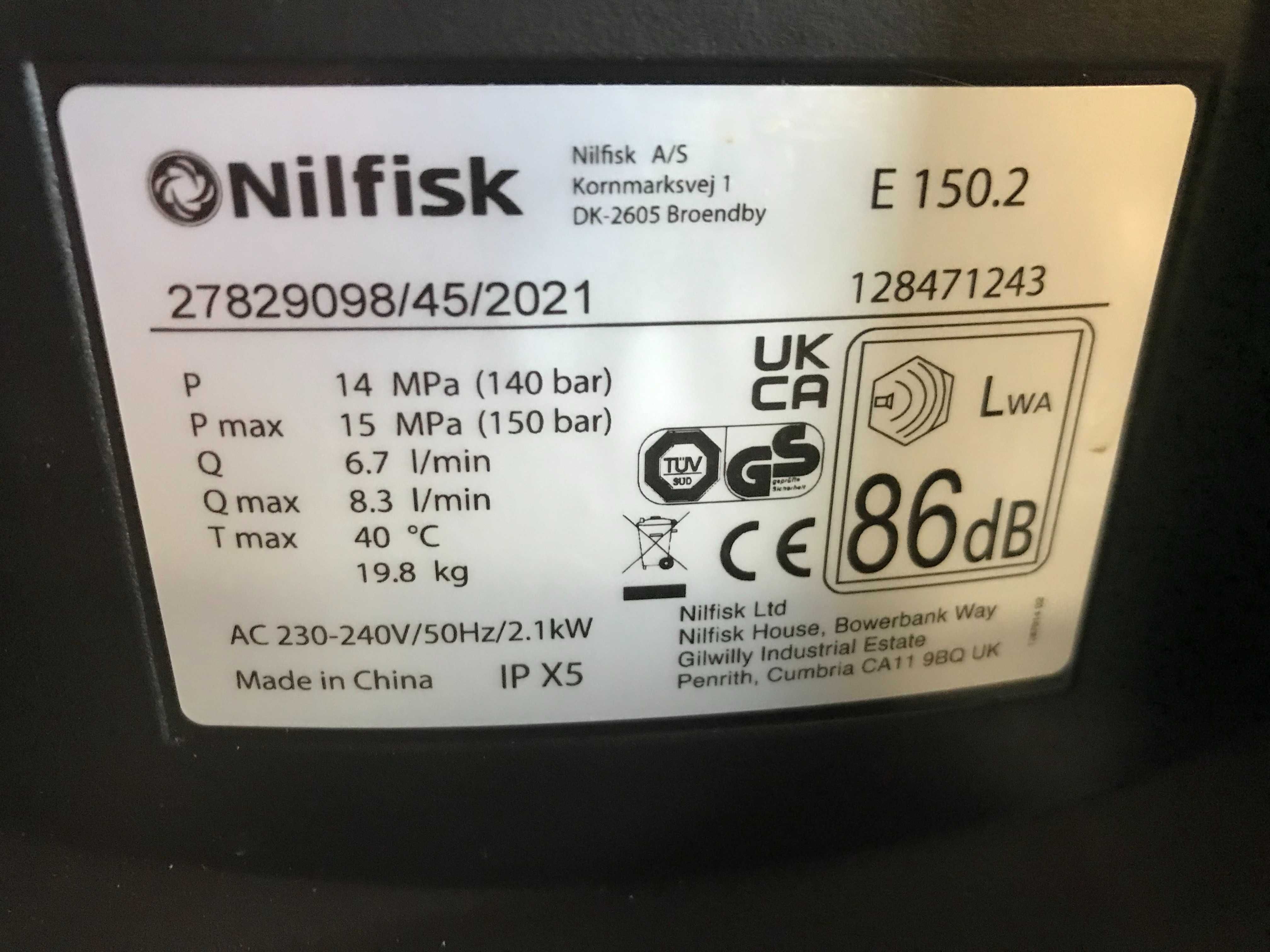Мийка високого тиску Nilfisk E150 металевий насос 2,1 кВт з Англії