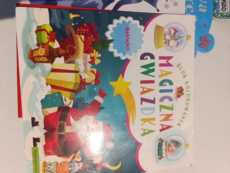 Zestaw NOWYCH świątecznych książeczek i kolorowanek dla dziecka + kred