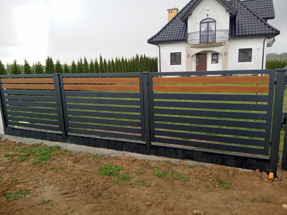 Nowoczesne ogrodzenie palisadowe różne wzory