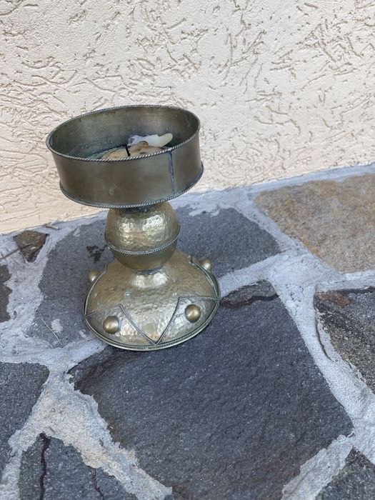 Мідний підсвічник для великої свічки
