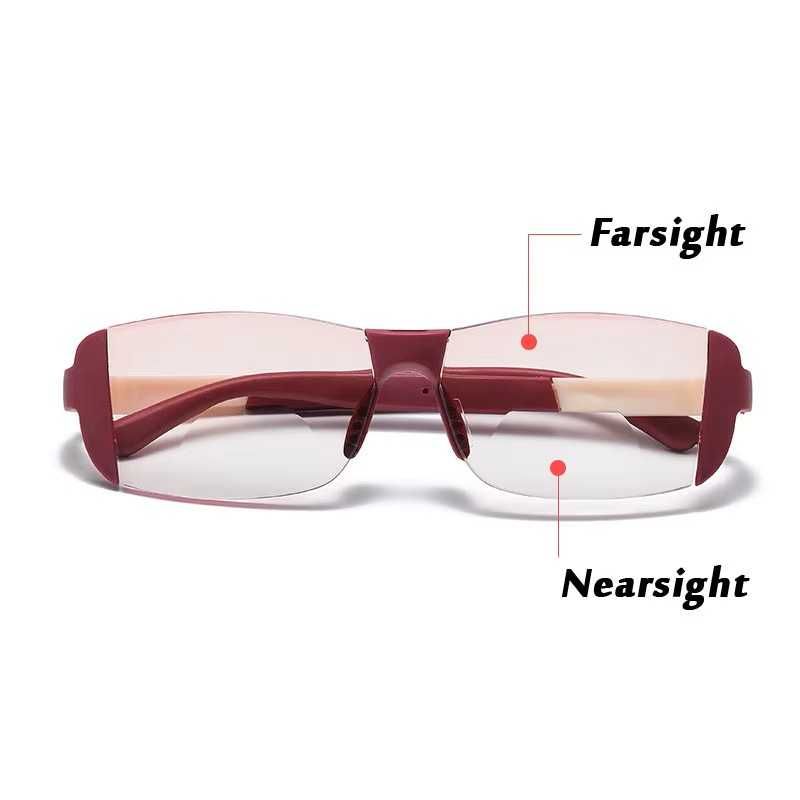 Oculos sem aro bifocal óculos leitura unisexo longe perto