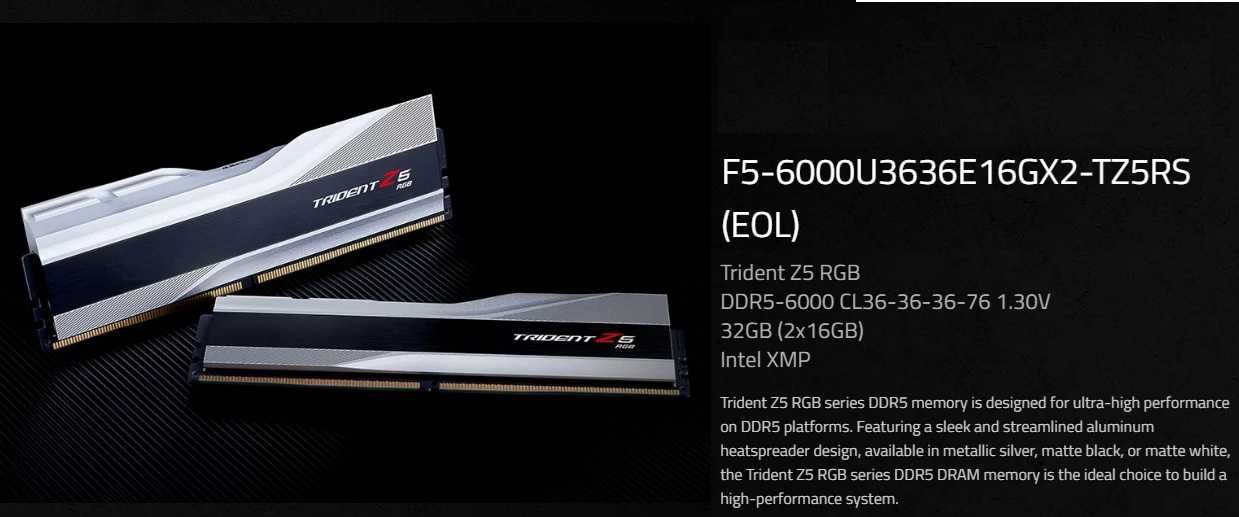 G.Skill Trident Z5 RGB DDR5 32GB (2x16) 6000MHz