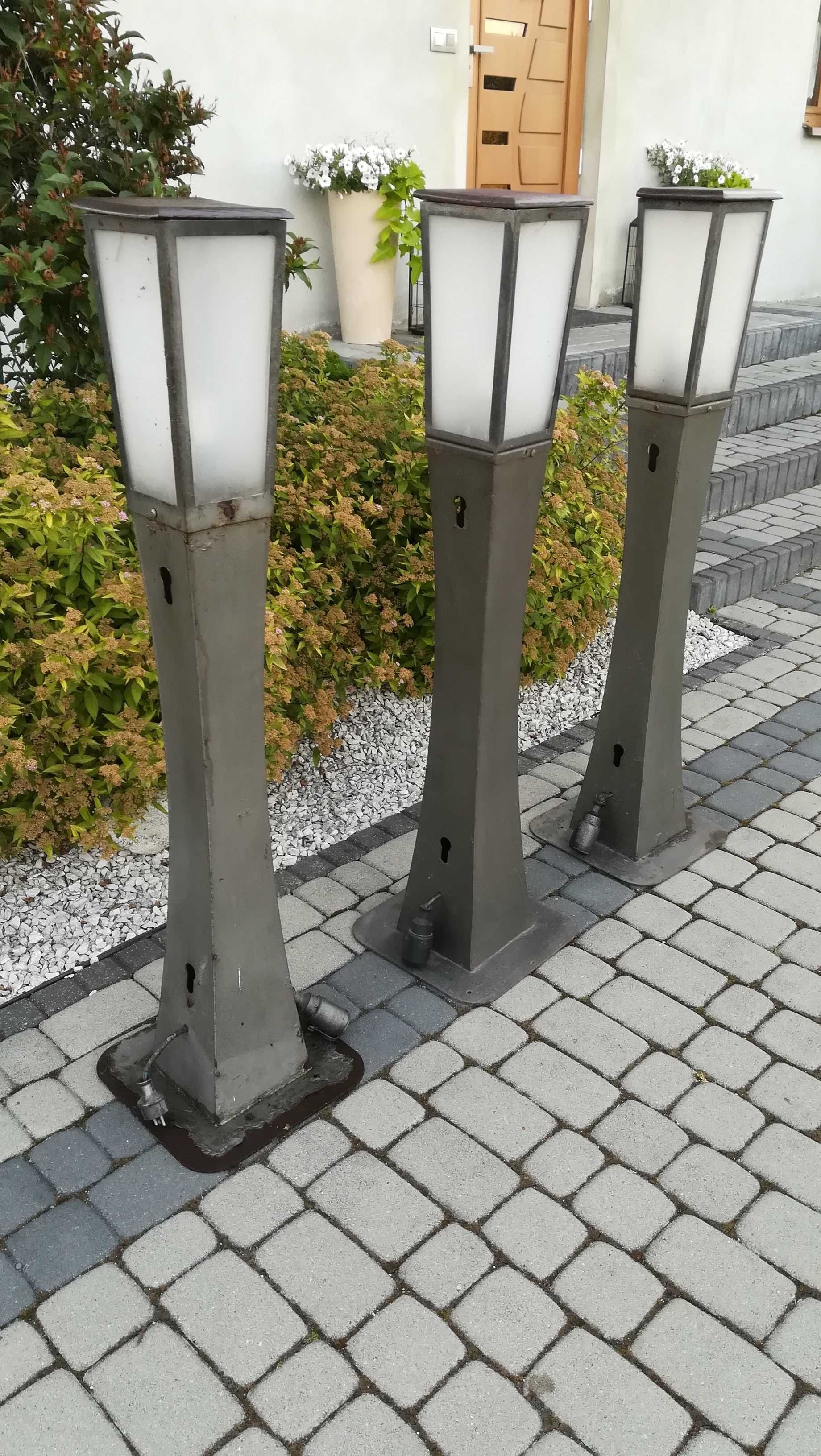 LAMPA metalowa ogrodowa kolumnowa wys.125 cm 230V - 3 szt.