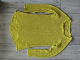 Sweterek asymetryczny ażurek limonka r. 38 M