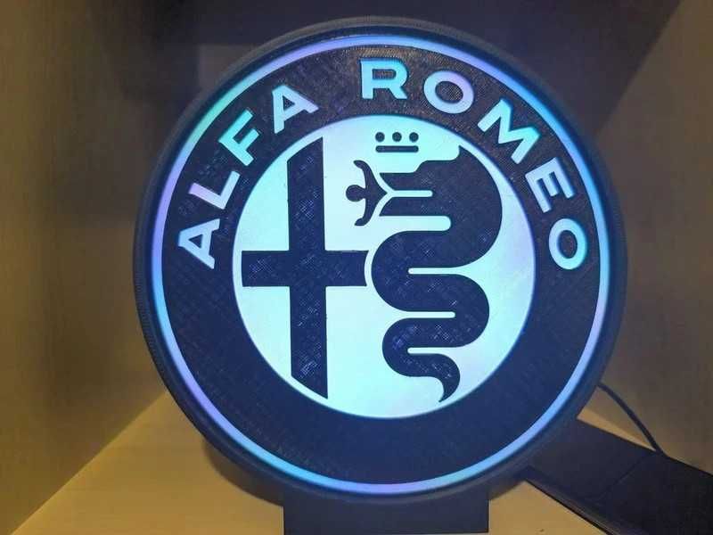 Luminária/Lightbox Alfa Romeo 2 cores