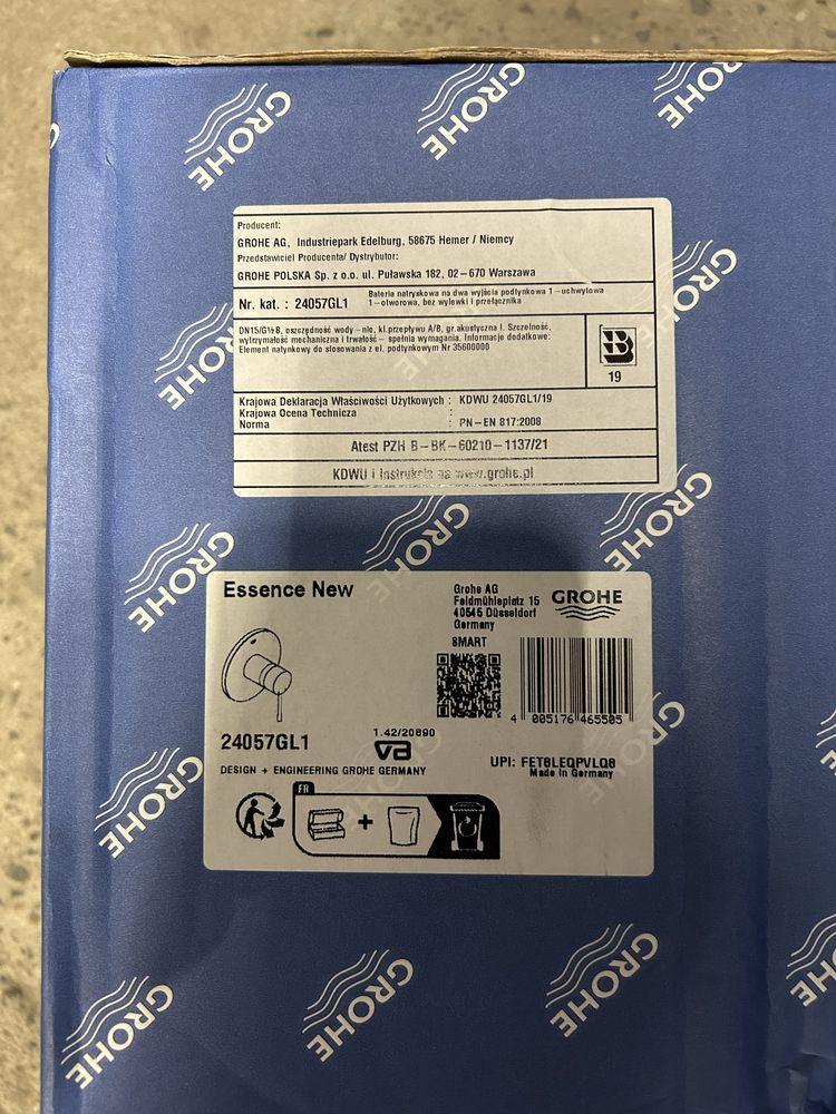 Grohe Essence złoto bateria podtnkowa 1 odbiornik