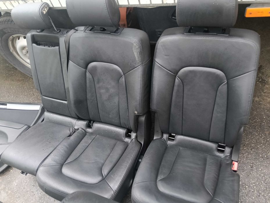 Fotele Wnętrze Audi Q7 4L Czarna Skóra Europa Komplet WYSYŁKA
