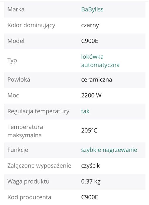 Lokówka automatyczna Babyliss C900E Curl Secret