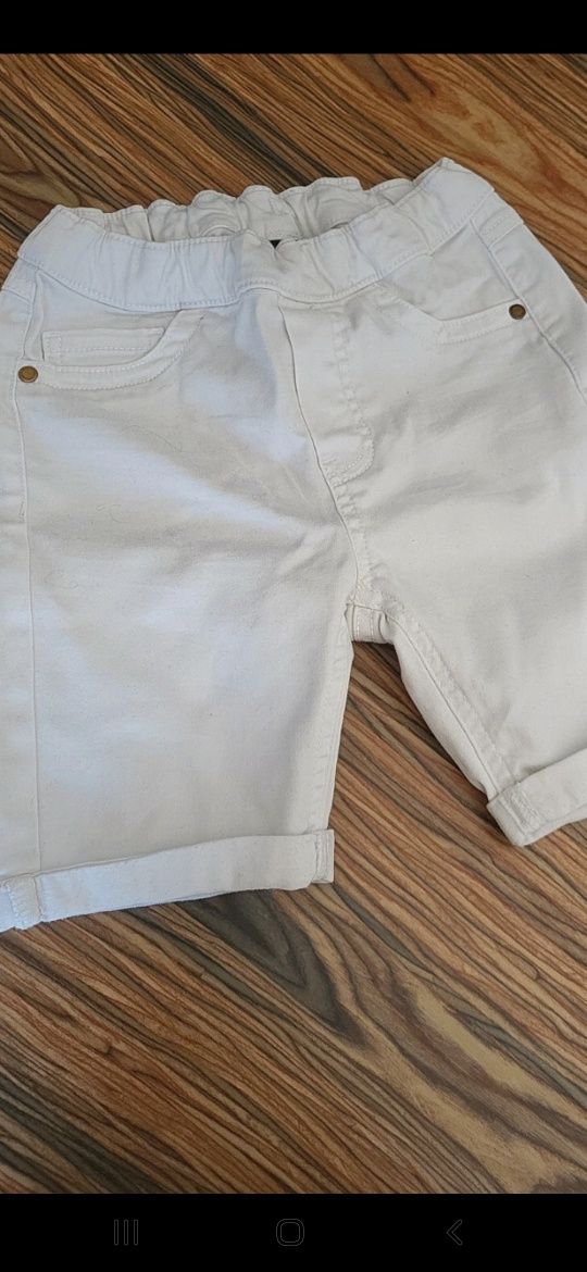 Spodenki krótkie szorty dziewczęce letnie dżinsowe białe Kappahl 134 c