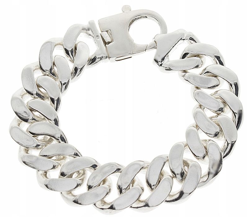 Srebrna Gruba Bransoleta Pancerka 2,00 cm Szeroka GRAWER GRATIS