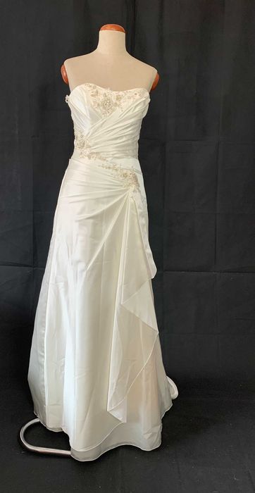 Nowa Suknia Ślubna Klasyczna Ivory M 38 Satyna Gorset Okazja Linia A