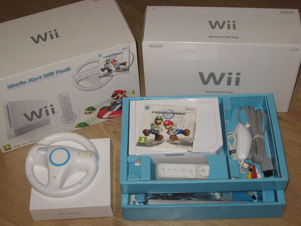 Zestaw Nintendo Wii Mario Kart Pudełko Kierownica!