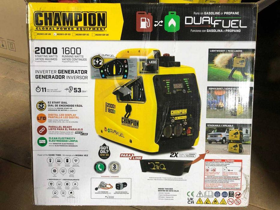 Новий генератор Champion 2000/1600 DualFuel – інверторний