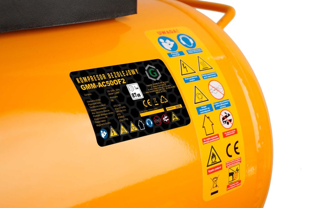 Kompresor bezolejowy 4-tłokowy 50L 3000W GMM-AC50oF2|NOWY|WYSYŁKA|