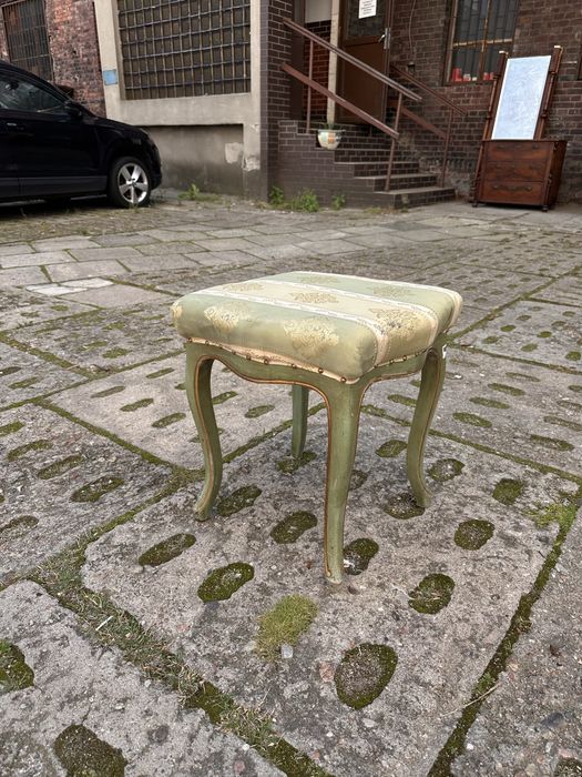 Elegancki, Antyczny Puf / Podnóżek w Stylu Ludwika XVI