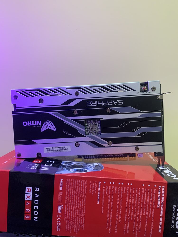 Відеокарта AMD RX 480 8gb Sapphire OC Nitro +