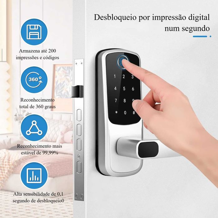 Fechadura Inteligente ‼️ TTLock ‼️WiFi ‼️ Biométrica ‼️IP65 ‼️c/ App