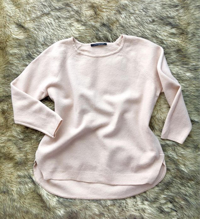 Sweter damski wełna jedwab kaszmir włoski róż pudrowy z wysylką