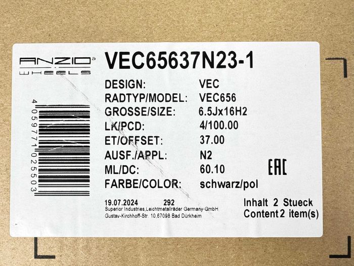 NOWE alufelgi OPEL 16" 4x100 ASTRA CORSA MERIVA VECTRA - Czarny Poler